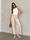 Almond Chai Wide leg Crop Jeans - Stitch And Feather