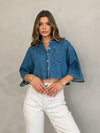 Dania Denim Button Top - Final Sale - Stitch And Feather