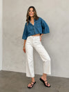 Dania Denim Button Top - Stitch And Feather