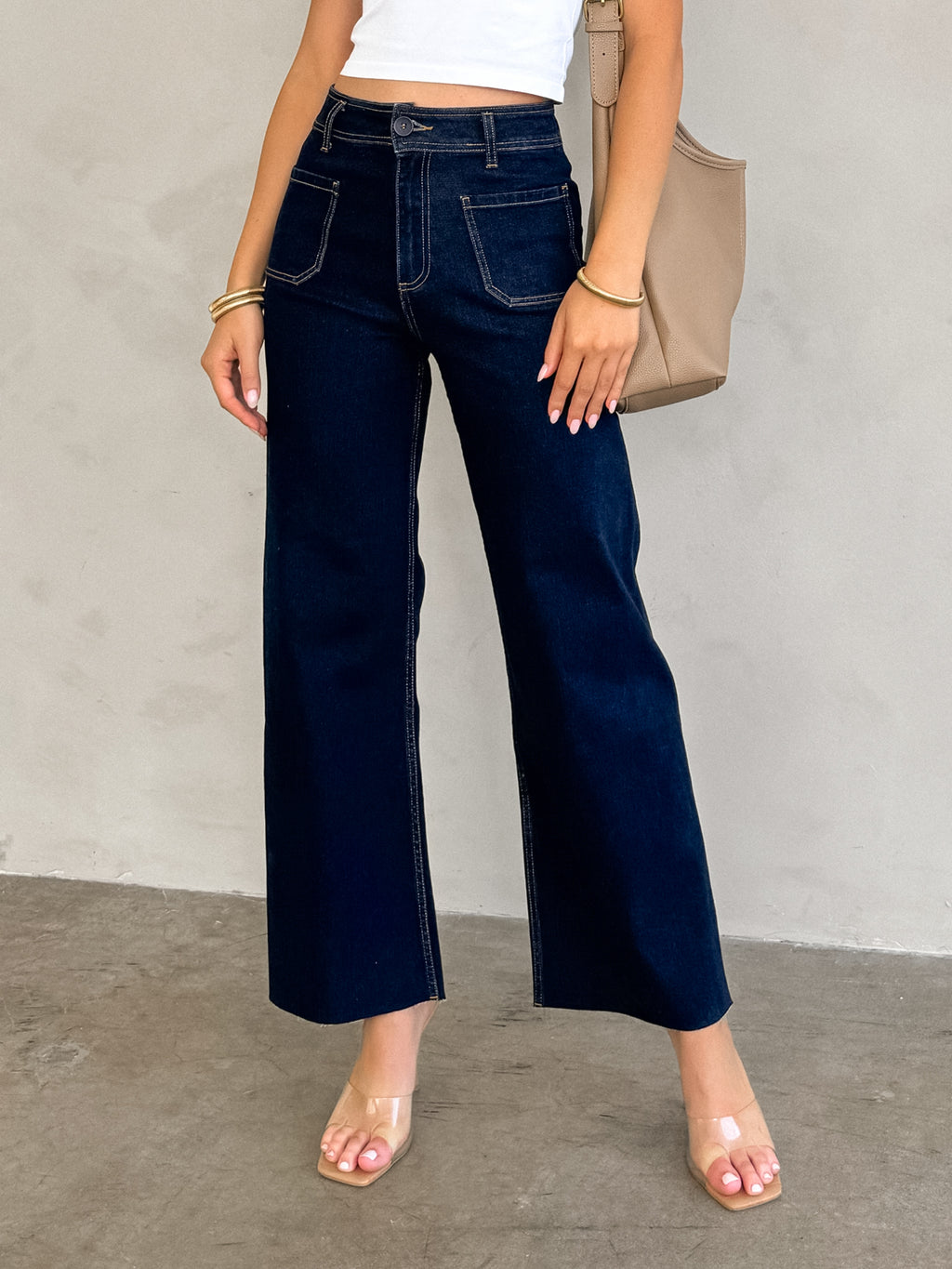 See You Again Wide Leg Jeans in Indigo - Stitch And Feather