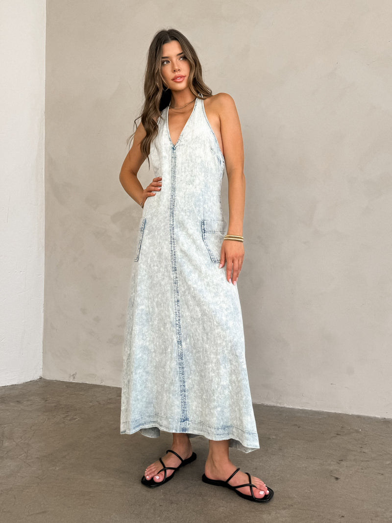 Kenzie Denim Midi Dress - Final Sale - Stitch And Feather