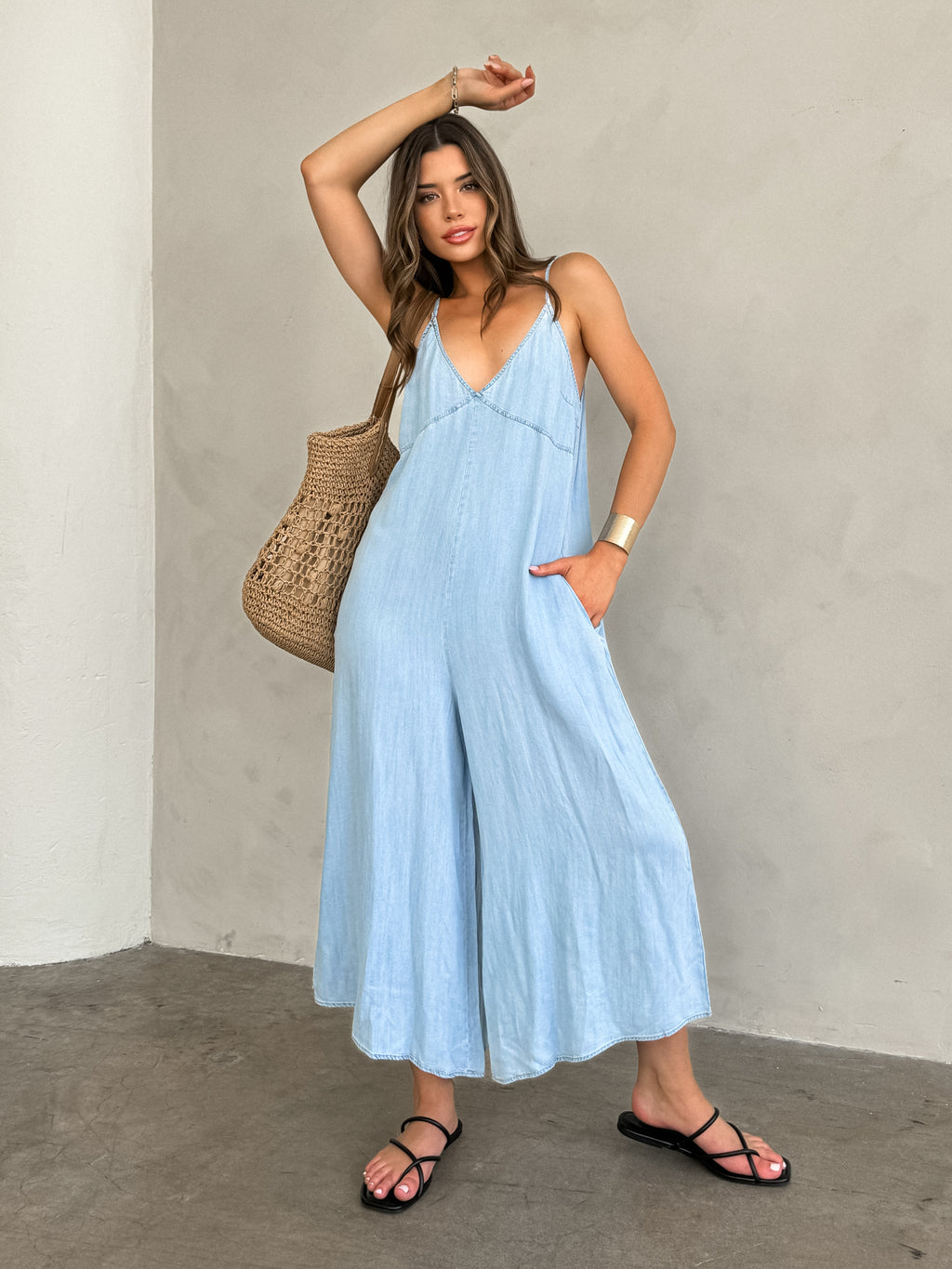 Head in the Clouds Denim Jumpsuit - Stitch And Feather