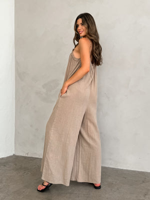 Toasted Coconut Gauze Jumpsuit - Final Sale - Stitch And Feather