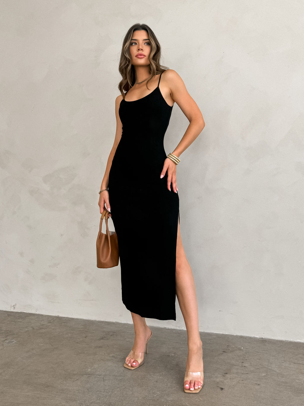 Keeping Up Midi Dress in Black - Stitch And Feather