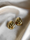 Flat Interlinked Stud Earrings - Stitch And Feather