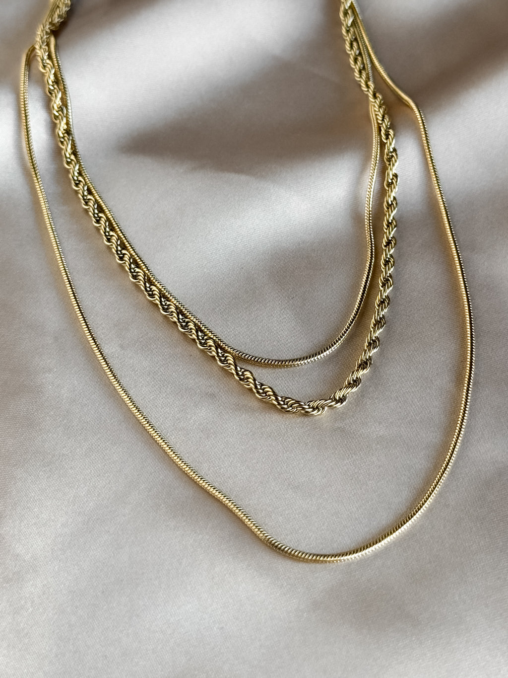 Gold Plated 3 Layer Necklace - Stitch And Feather