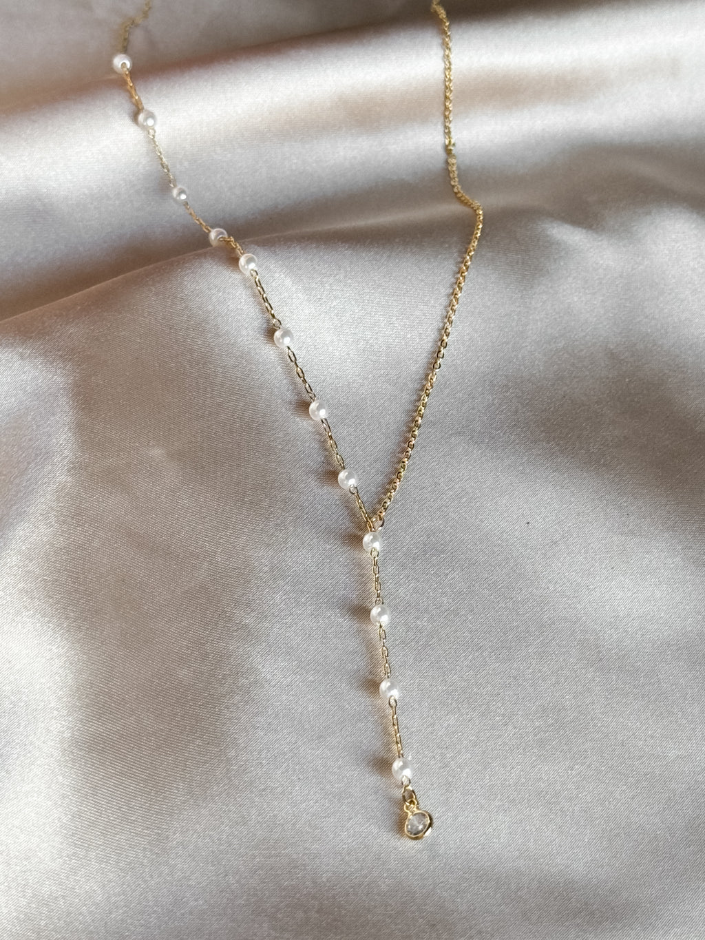 Pearl Bead Chain Necklace - Stitch And Feather
