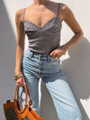 Georgie Gingham Bustier Bodysuit - Stitch And Feather