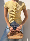 Sloane Draped Knit Top in Lemon - Stitch And Feather