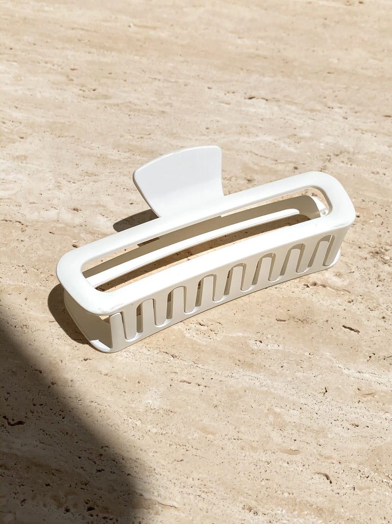 Rectangle Claw Clip in Off white - Stitch And Feather