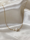 Three Piece Pearl Necklace - Stitch And Feather