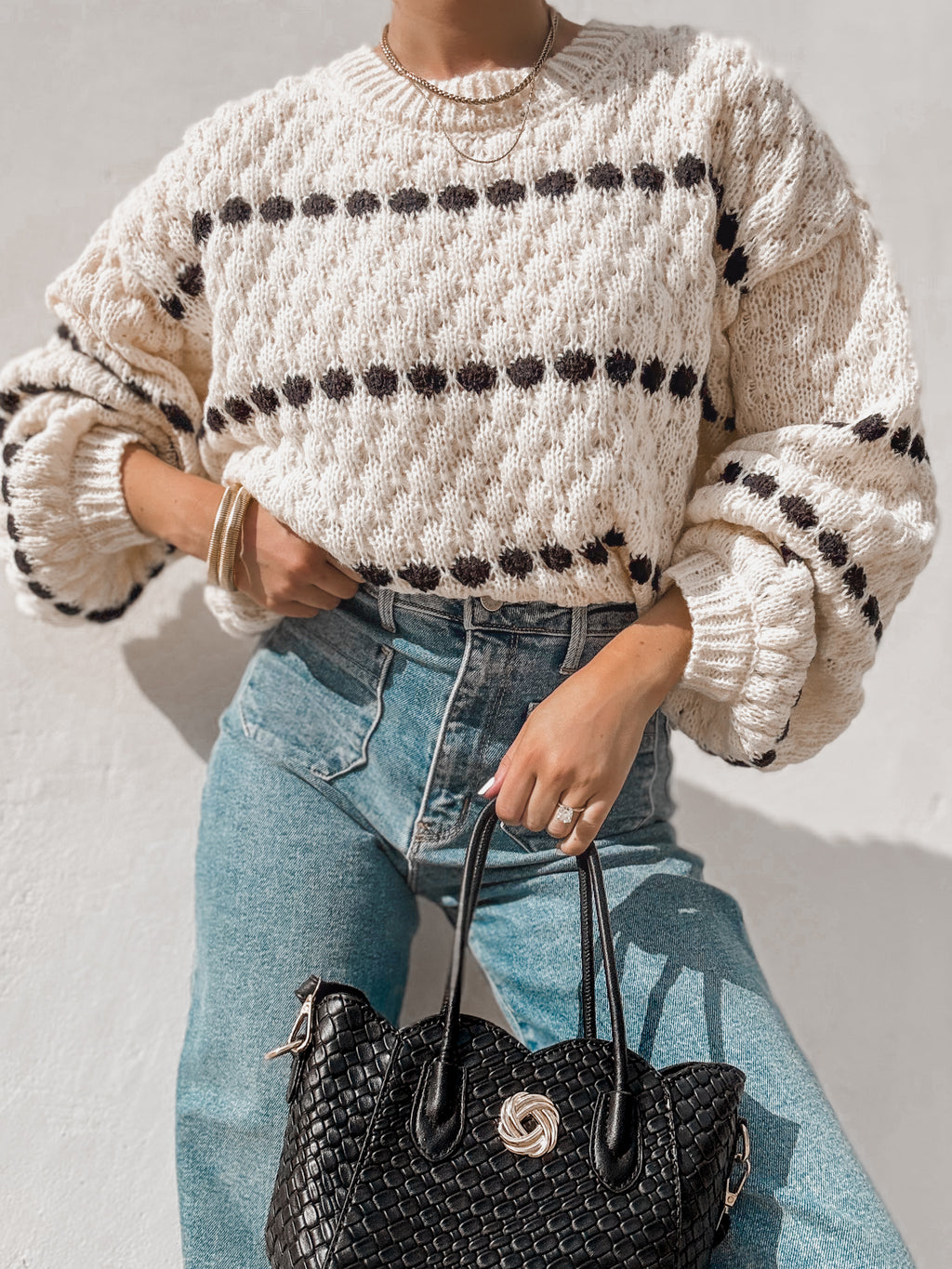 Between the Lines Stripe Knit Sweater - Stitch And Feather