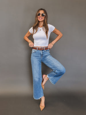 Winona Cropped Wide Leg Jeans - Stitch And Feather