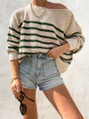 Rowan Stripe Knit Sweater in Green
