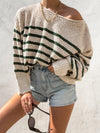 Rowan Stripe Knit Sweater in Green
