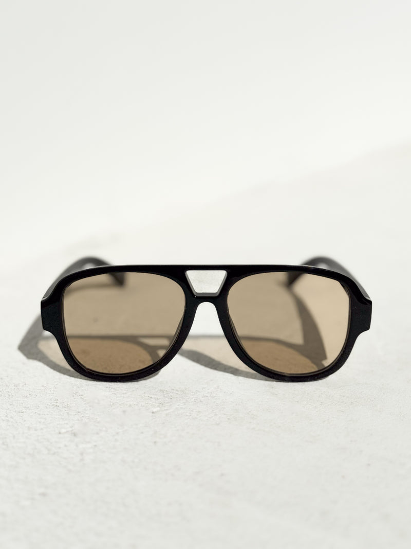 Tinted Aviator Sunglasses in Black - Stitch And Feather
