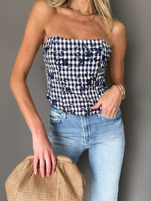 Georgie Gingham Corset Top - Stitch And Feather