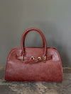 Boston Vegan Leather Tote in Raisin - Stitch And Feather