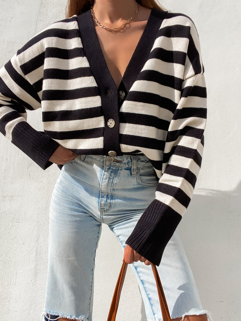 Stripes on Stripes Cardigan - Stitch And Feather
