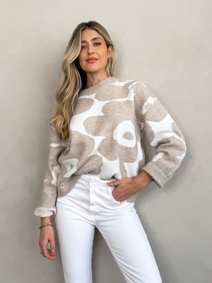 Sienna Abstract Floral Sweater - Stitch And Feather