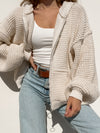 On The Go Knit Zip Up Sweater in Cream - Stitch And Feather