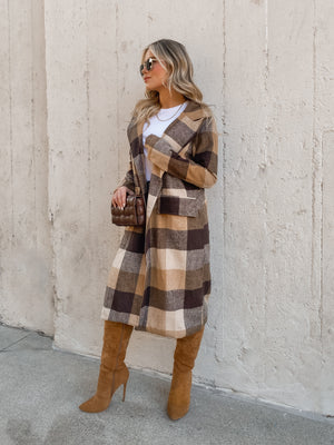 Dreaming of Autumn Plaid Coat - Stitch And Feather