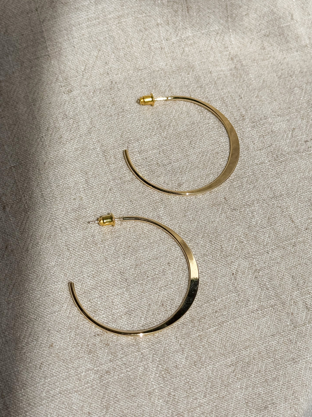 Flat Large Hoops - Stitch And Feather