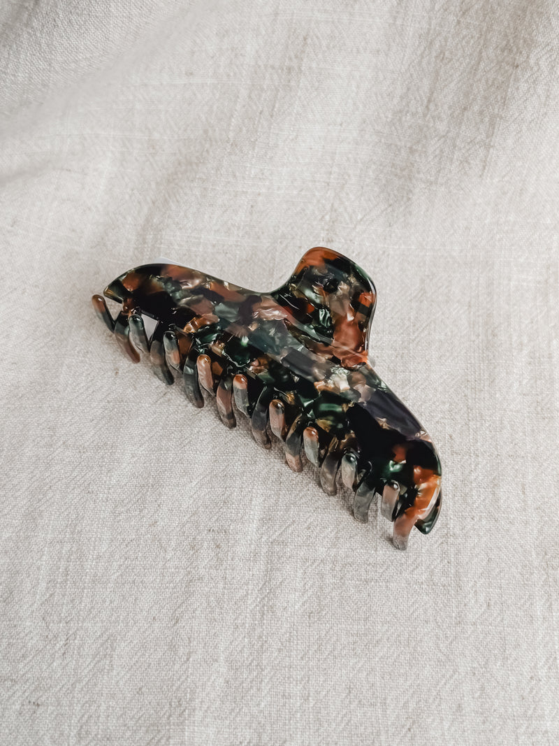 Jaw Hair Clip in Multi - Stitch And Feather