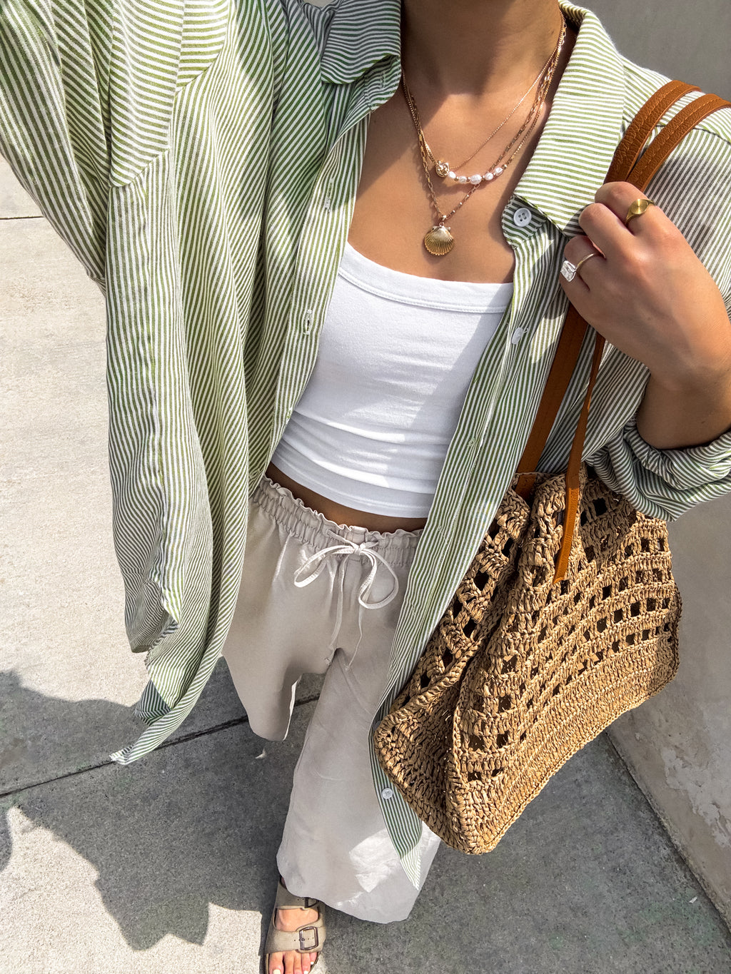 Meet You There Button Down in Green - Stitch And Feather