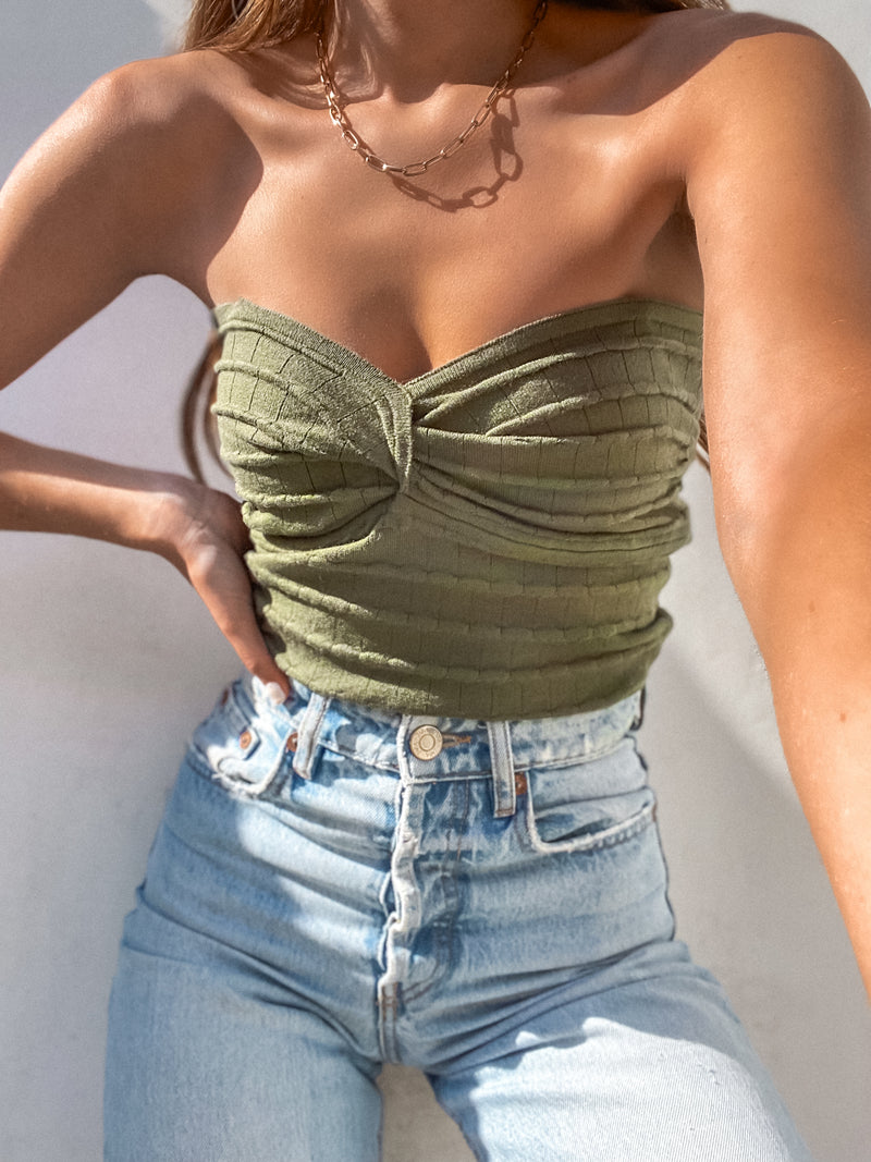 Kennedy Tube Top in Olive - Stitch And Feather