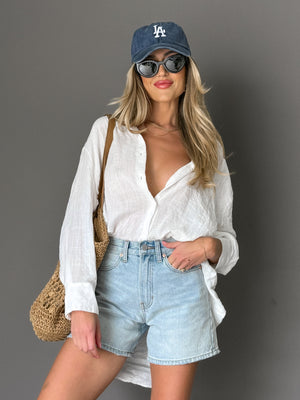 Anika Button Down in White - Stitch And Feather