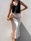 Champagne Toast Satin Skirt - Stitch And Feather