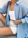 Anika Button Down in Blue - Stitch And Feather