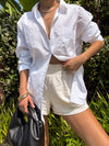 Albany Button Down in Off White - Stitch And Feather