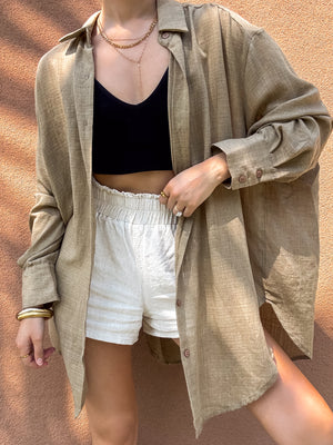 Anika Button Down in Toffee - Stitch And Feather