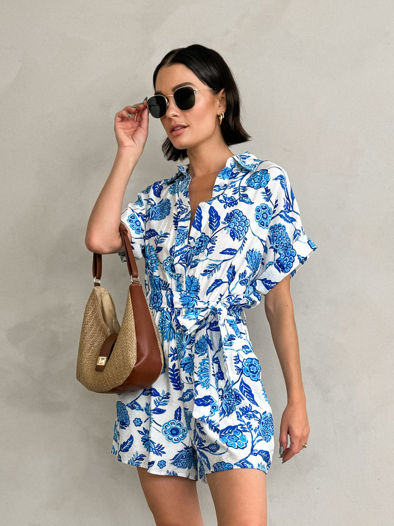 Odessa Floral Romper - Stitch And Feather