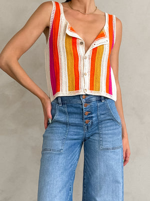 Rainbow Sherbet Crochet Top - Stitch And Feather