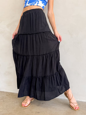 Arzel Maxi Skirt in Black - Stitch And Feather