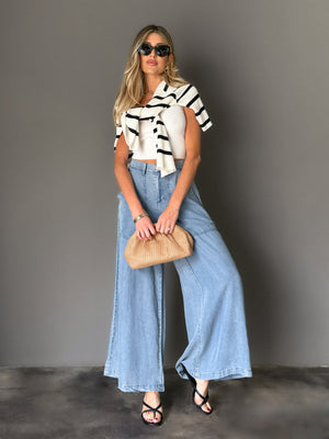 Cadillac Denim Wide Leg Pants - Stitch And Feather