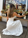 Napa Eyelet Midi Dress in White