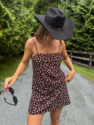 brown polka dot mini dress Billy Cowl Mesh - 10 and utterly irresistible V-Neck Braless Mini Dress 