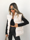 Belong Together Puffer Vest in Ecru - Stitch And Feather