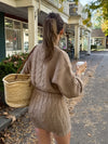 Arlo Cable Knit Sweater in Latte
