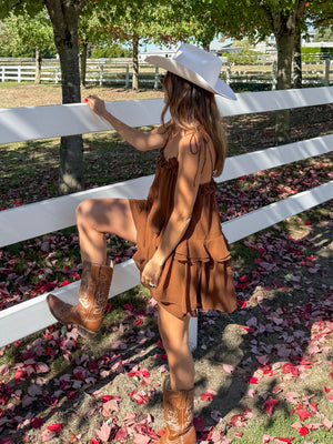 Bruna Espresso Ruffle Romper