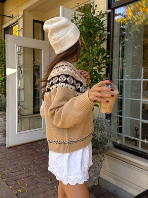 Fair Isle Knit Sweater - Stitch And Feather