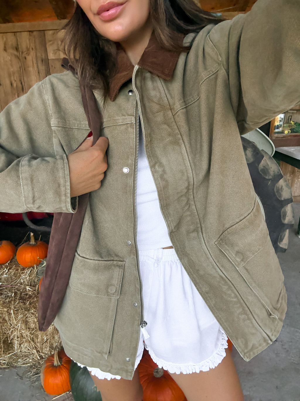 Colorado Barn Jacket in Olive - Stitch And Feather