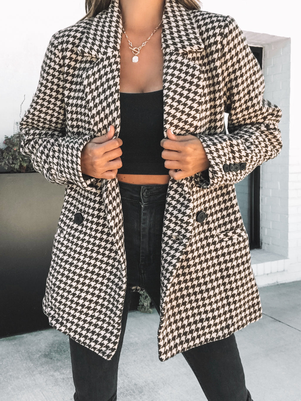 Blair Houndstooth Blazer - Stitch And Feather