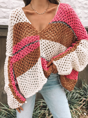 Already Over Color Block Sweater - Stitch And Feather