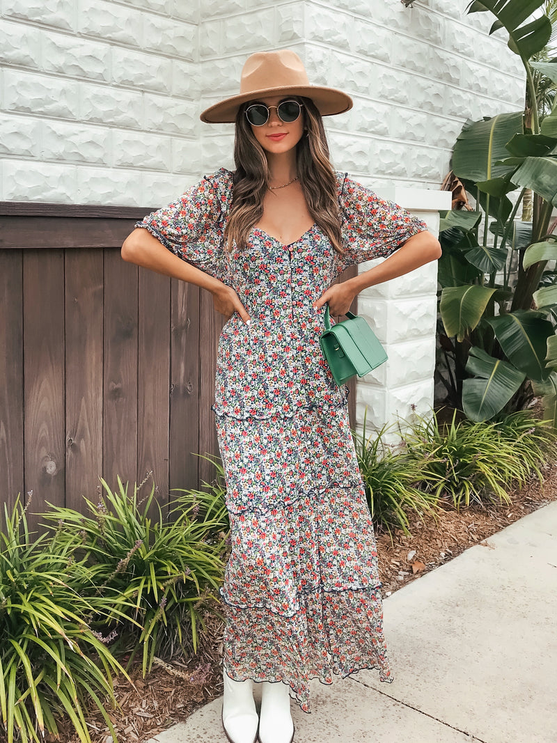 Evangeline Floral Maxi Dress - Final Sale - Stitch And Feather