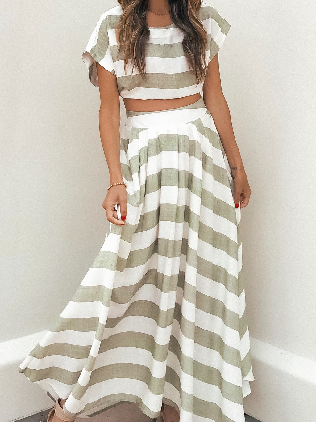 Noel Striped Midi Skirt - Stitch And Feather